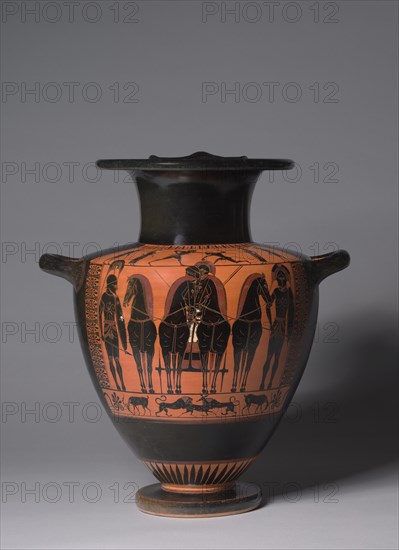 Hydria, c. 520 BC. Creator: Antimenes Painter (Greek), attributed to.