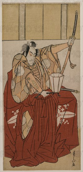 Ichikawa Monnosuke II as Urabe no Suetake; Onoe Matsusuke as Usui Sadamitsu..., 1781. Creator: Katsukawa Shunzan (Japanese).