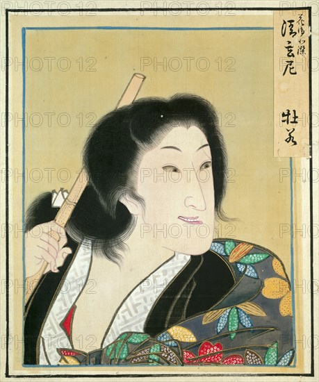 Leaf from Album of Actor Portraits, c. 1790-1810. Creator: Shorakusai (Japanese).