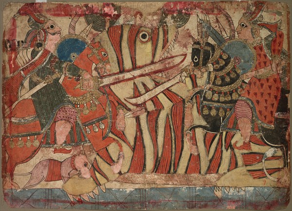 Illustration of the Mahabharata, c. 1800. Creator: Unknown.