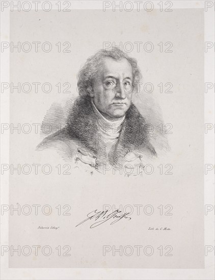 Illustrations for Faust: Frontispiece - Portrait of Johann Wolfgang von Goethe, 1828. Creator: Eugène Delacroix (French, 1798-1863); Chez Ch. Motte, Éditeur, distributed by Chez Sautelet, Libraire.