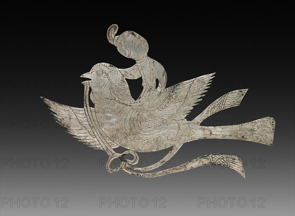 Inlay for a Mirror or Box: Lady on a Bird, c. 900-1000. Creator: Unknown.