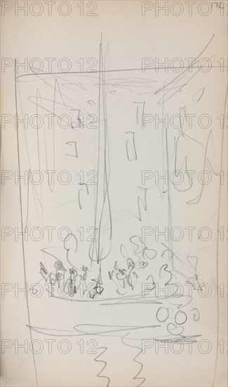 Italian Sketchbook: Boat with Figures (page 172), 1898-1899. Creator: Maurice Prendergast (American, 1858-1924).