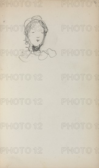 Italian Sketchbook: Head of a Girl (page 176), 1898-1899. Creator: Maurice Prendergast (American, 1858-1924).