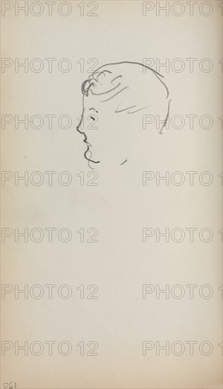 Italian Sketchbook: Head of a Man in Profile (page 150), 1898-1899. Creator: Maurice Prendergast (American, 1858-1924).