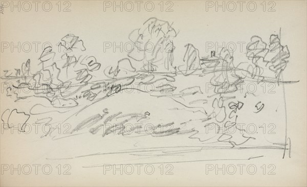 Italian Sketchbook: Landscape (page 202), 1898-1899. Creator: Maurice Prendergast (American, 1858-1924).