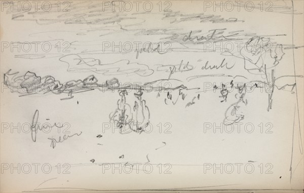 Italian Sketchbook: Landscape (page 57), 1898-1899. Creator: Maurice Prendergast (American, 1858-1924).