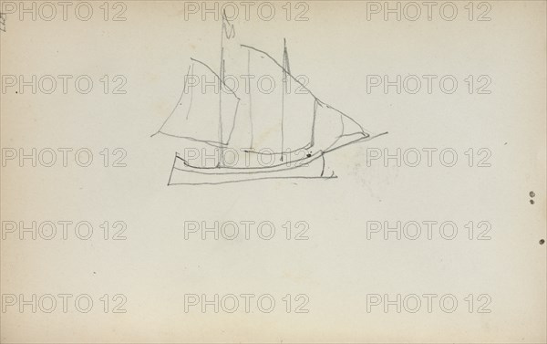Italian Sketchbook: Sailboat (page 224), 1898-1899. Creator: Maurice Prendergast (American, 1858-1924).