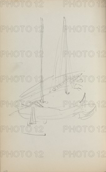 Italian Sketchbook: Sailboat (page 60), 1898-1899. Creator: Maurice Prendergast (American, 1858-1924).