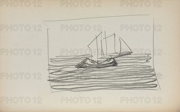 Italian Sketchbook: Sailboat (page 75), 1898-1899. Creator: Maurice Prendergast (American, 1858-1924).