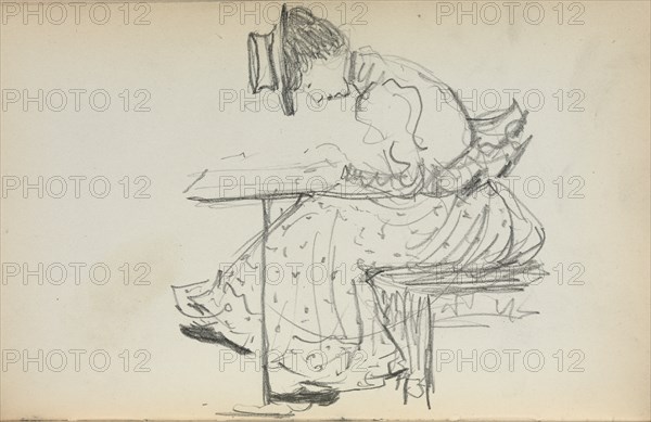 Italian Sketchbook: Seated Woman (page 107), 1898-1899. Creator: Maurice Prendergast (American, 1858-1924).