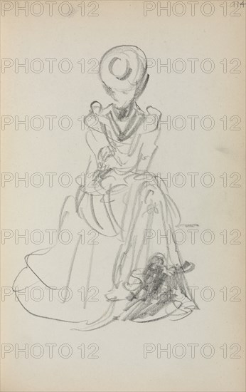 Italian Sketchbook: Seated Woman (page 114), 1898-1899. Creator: Maurice Prendergast (American, 1858-1924).