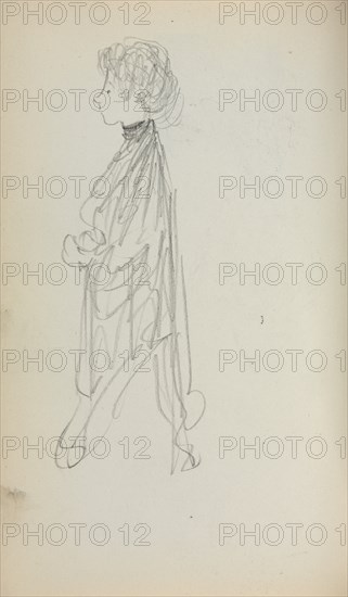 Italian Sketchbook: Standing Woman in Profile (page 51), 1898-1899. Creator: Maurice Prendergast (American, 1858-1924).