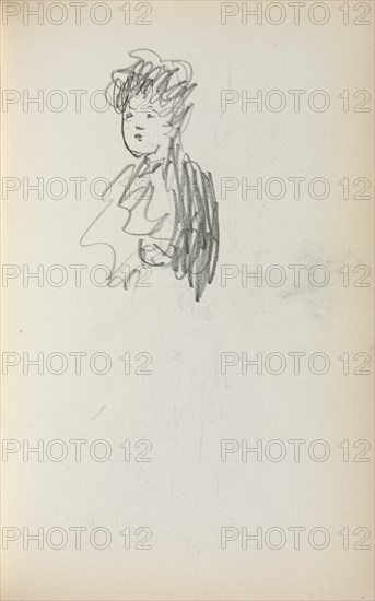 Italian Sketchbook: Woman, bust length (page 127), 1898-1899. Creator: Maurice Prendergast (American, 1858-1924).
