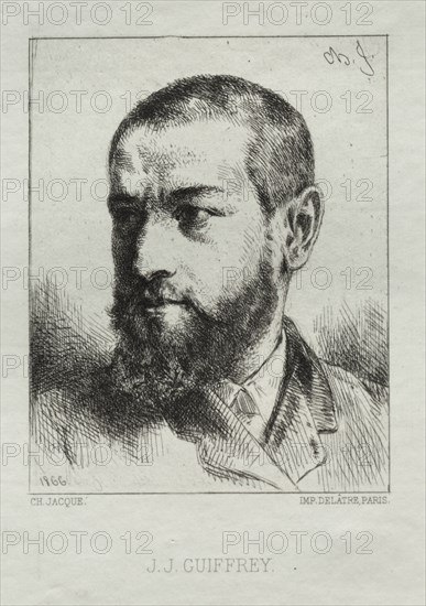 J. J. Guiffrey, 1866. Creator: Charles-Émile Jacque (French, 1813-1894).