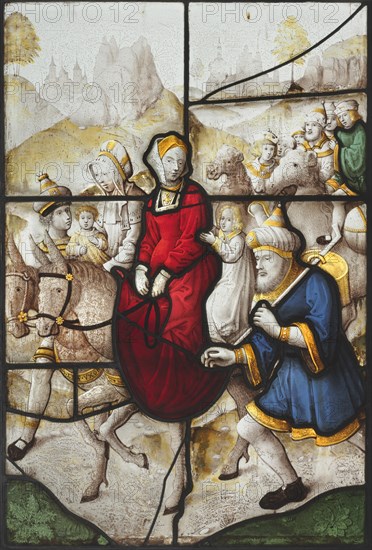 Jacob Returning to Canaan with Rachael and Leah Pursued by Laban, c. 1525. Creator: Unknown.