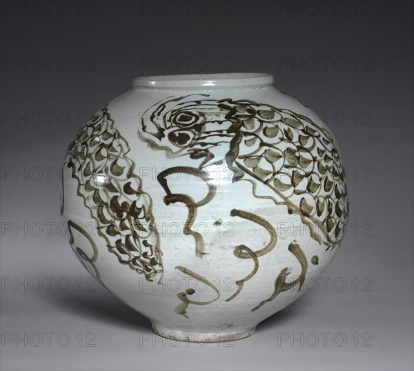 Jar with Dragon and Clouds Design, 1600s-1700s. Creator: Unknown.