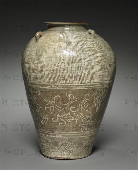 Jar with Scroll Design, 1400s. Creator: Unknown.