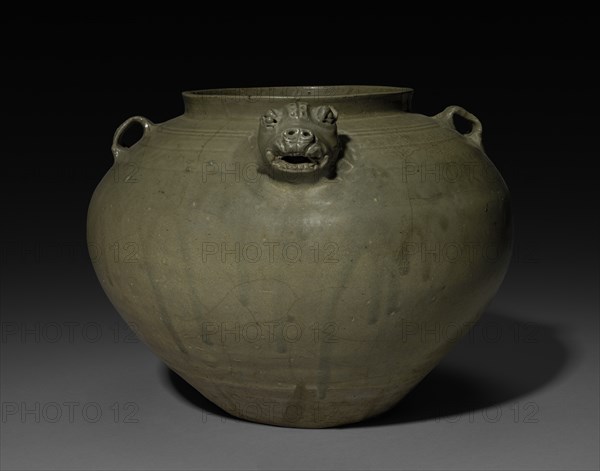 Jar with Tiger-Headed Spout: Yue Ware, late 3rd-4th Century. Creator: Unknown.