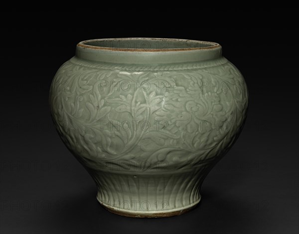 Jar: Celadon Ware, Ming dynasty (1368-1644). Creator: Unknown.