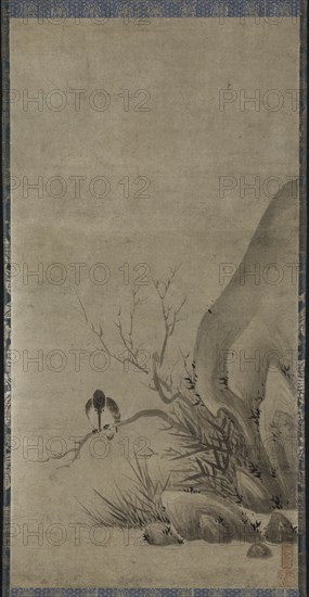 Kingfisher Perched above a Stream, late 1400s. Creator: Kenk? Sh?kei (Japanese, active 1478-1506).