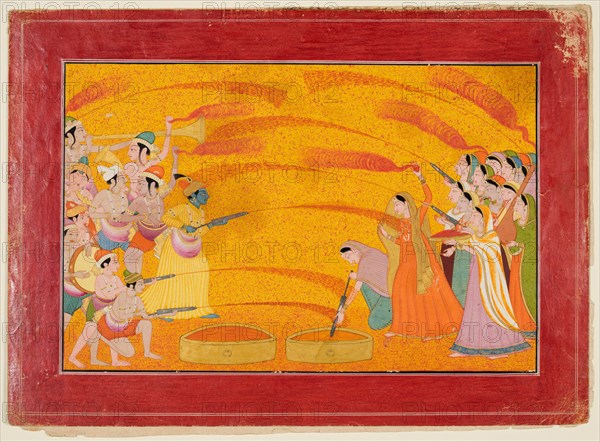 Krishna Celebrates Holi, c. 1770. Creator: Unknown.