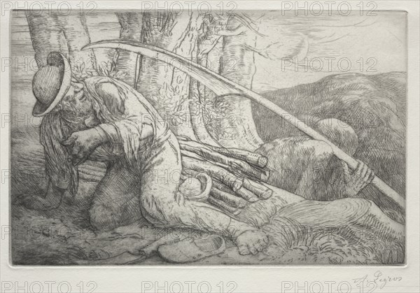 La Mort et le Bûcheron (5th Plate). Creator: Alphonse Legros (French, 1837-1911).