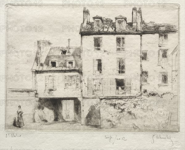 La rue Lacépède: le cour de lAciereur Cottens. Creator: Gustave Leheutre (French, 1861-1932).
