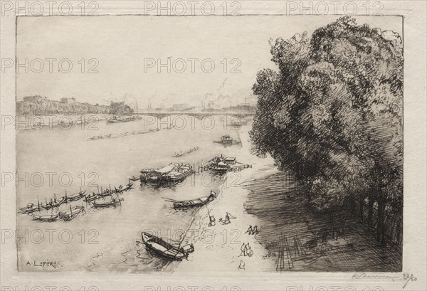 La Seine au Pont Nationale, 1914. Creator: Auguste Louis Lepère (French, 1849-1918).