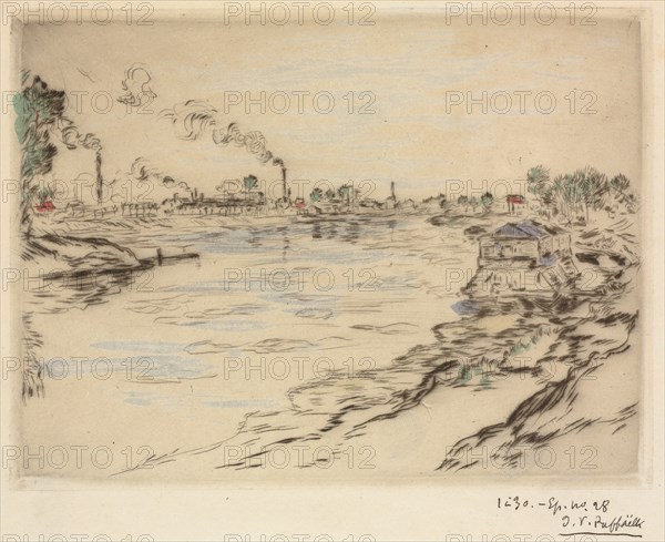 La Seine, à Asnières, 1894. Creator: Jean-François Raffaëlli (French, 1850-1924).