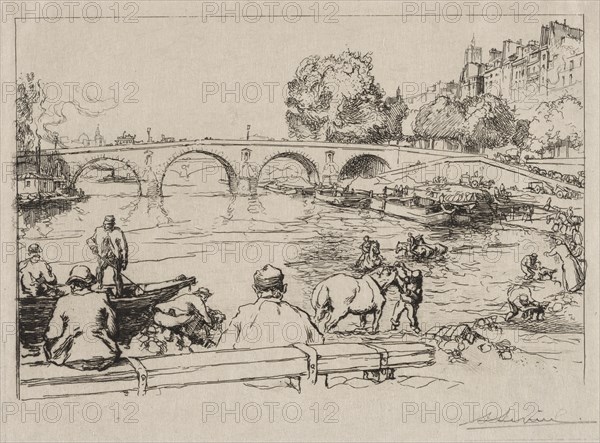 LAbreuvoir at Pont Marie, 1912. Creator: Auguste Louis Lepère (French, 1849-1918).