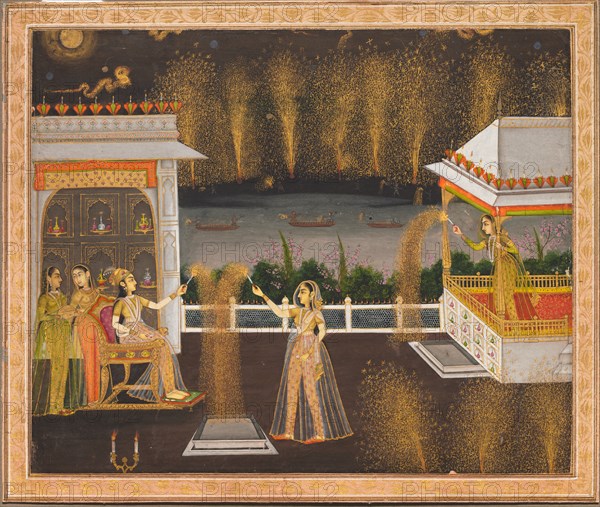 Ladies Celebrating Diwali, c. 1760. Creator: Unknown.