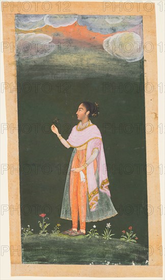 Lady Holding a Flower, c. 1670s-80s. Creator: Unknown.