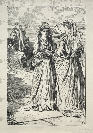 Lady Nelly - the Flirt, 1865. Creator: Charles Samuel Keene (British, 1823-1891).
