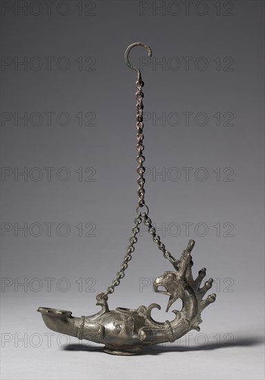 Lamp with Griffin-Head Handle, 300s-400s. Creator: Unknown.