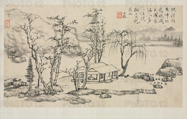Landscape Album in Various Styles: Landscape after Ni Zan, 1684. Creator: Zha Shibiao (Chinese, 1615-1698).