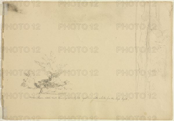Landscape and Tree Studies (verso), c. 1851. Creator: David Johnson (American, 1827-1908).
