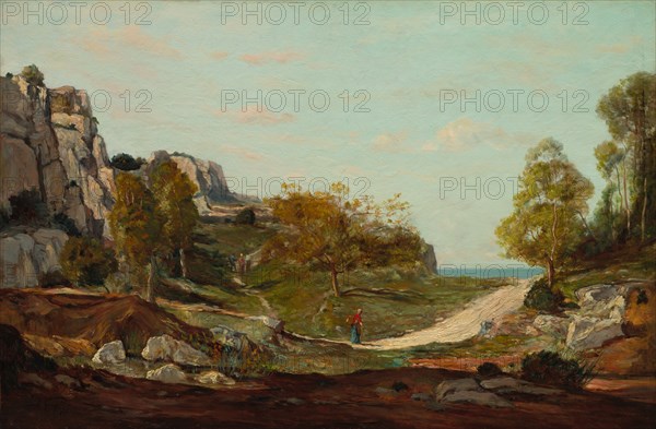 Landscape at Saint-André, Near Marseilles, c. 1865. Creator: Paul Guigou (French, 1834-1871).
