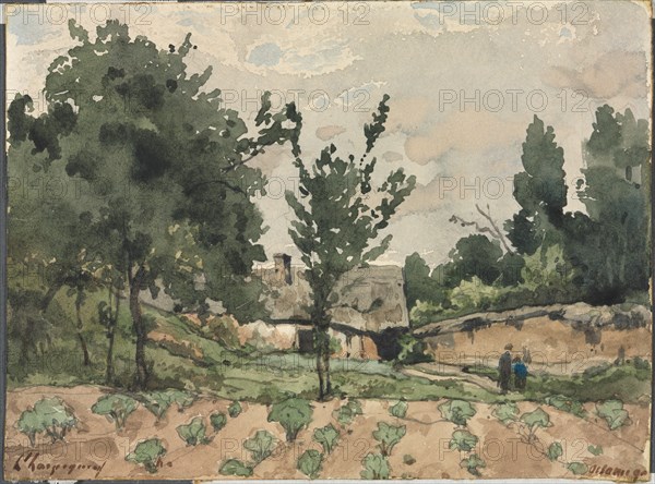 Landscape with Farmhouse, 1892. Creator: Henri Joseph Harpignies (French, 1819-1916).