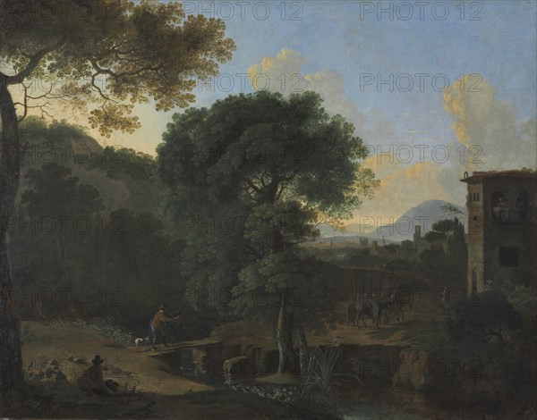 Landscape with Travelers, 1630s. Creator: Herman van Swanevelt (Dutch, c. 1600-1655).