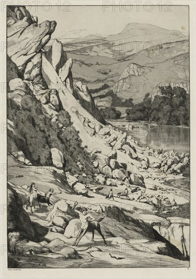 Landslide (Opus IV, 6), 1881. Creator: Max Klinger (German, 1857-1920).