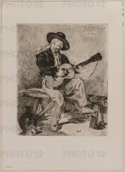Le Guitarrero, 1861. Creator: Edouard Manet (French, 1832-1883).