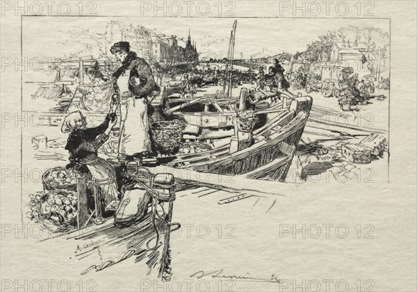 Le Marché aux Pommes, No. 1. Creator: Auguste Louis Lepère (French, 1849-1918).