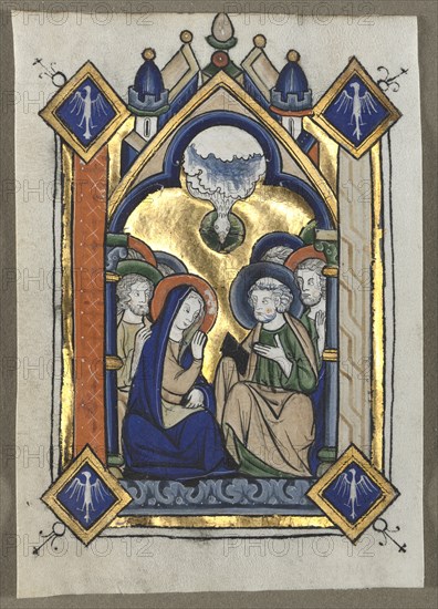 Leaf Excised from a Psalter: The Pentecost, c. 1260. Creator: Unknown.