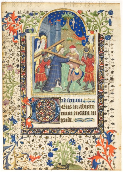 Leaf from a Book of Hours: Christ Carrying the Cross (Sext, Hours of the Cross), c. 1410-1420. Creator: Unknown.