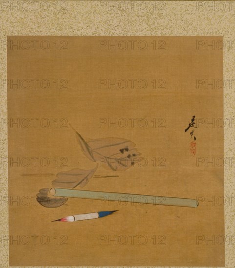 Leaf from Album of Seasonal Themes: Lotus, 1847. Creator: Shibata Zeshin (Japanese, 1807-1891).