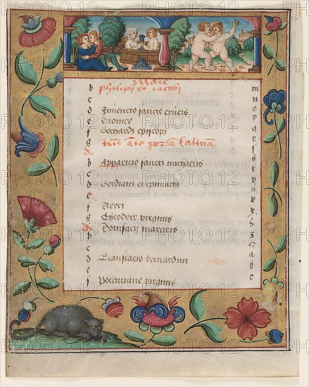 Leaf from a Psalter and Prayerbook: Calendar Page with Labors (verso), c. 1524. Creator: Unknown.