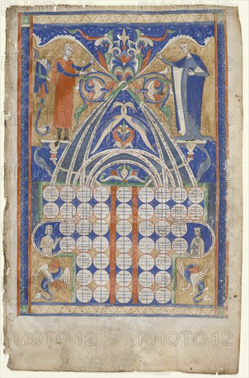 Leaf from Gratian's Decretum: Table of Affinity, c. 1270-1300. Creator: Unknown.