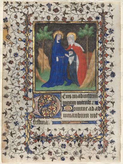 Leaves from a Book of Hours: The Visitation and Christ in Judgment, c. 1415. Creator: Boucicaut Master (French, Paris, active about 1410-25), workshop of.