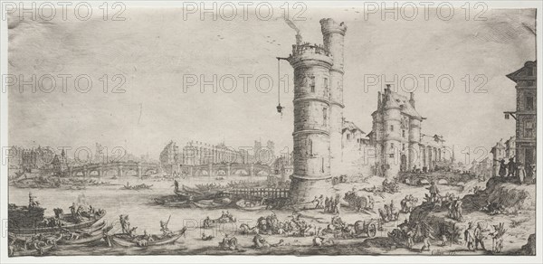Les deux grandes vues de Paris: Vue du Pont Neuf, 1628-1630. Creator: Jacques Callot (French, 1592-1635).